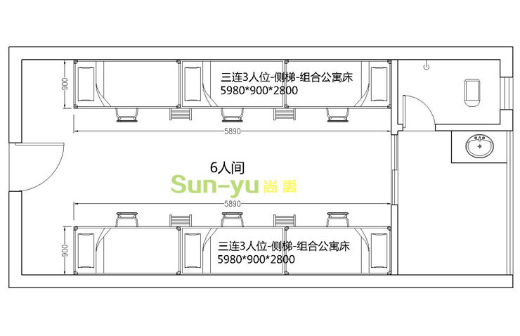 學生宿舍床布局圖